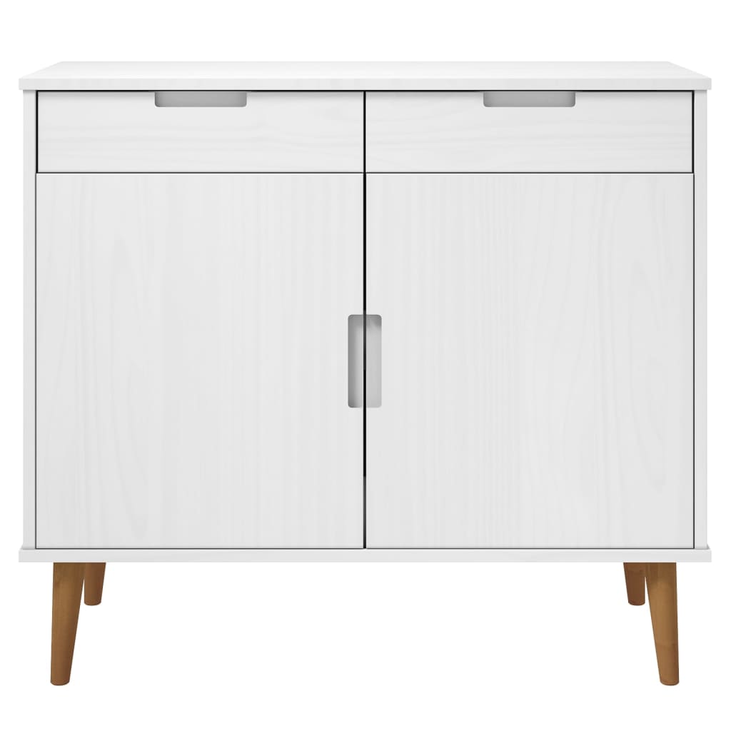 Credenza MOLDE bianca 90x40x80 cm Legno di pino massiccio