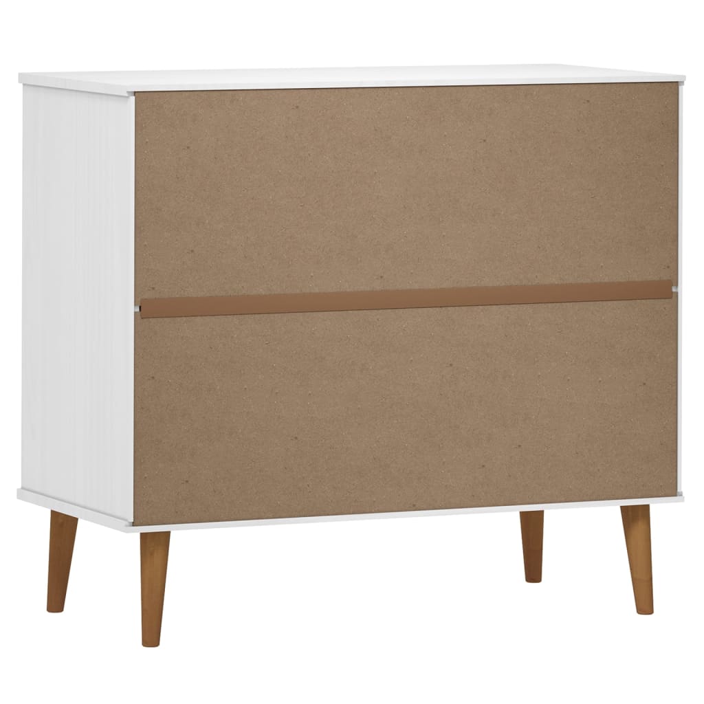 Credenza MOLDE bianca 90x40x80 cm Legno di pino massiccio