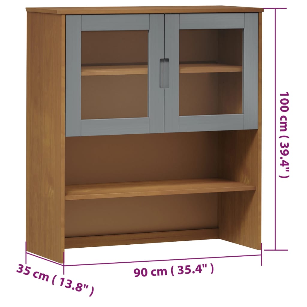 Piano buffet MOLDE Marrone 90x35x100 cm Legno di pino massiccio