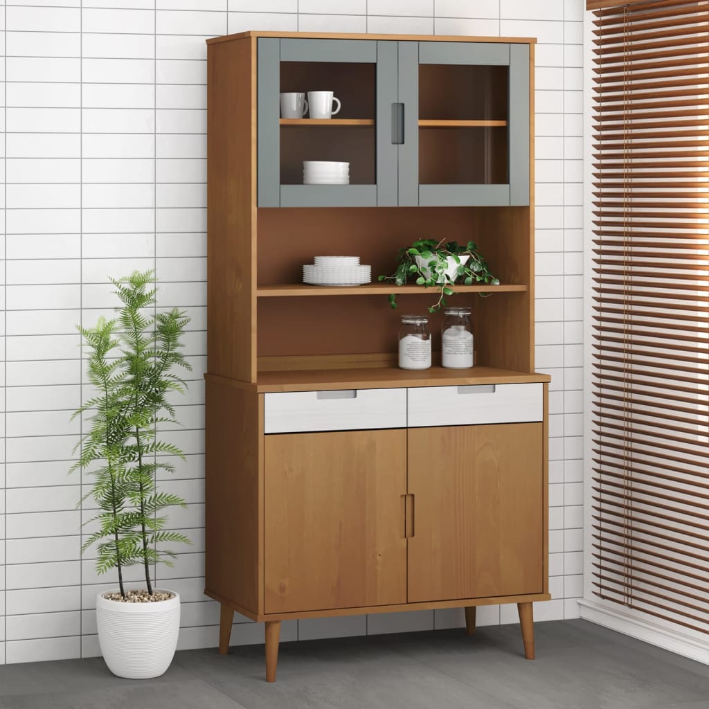 Buffet brown buffet 90x35x100 cm solid pine wood