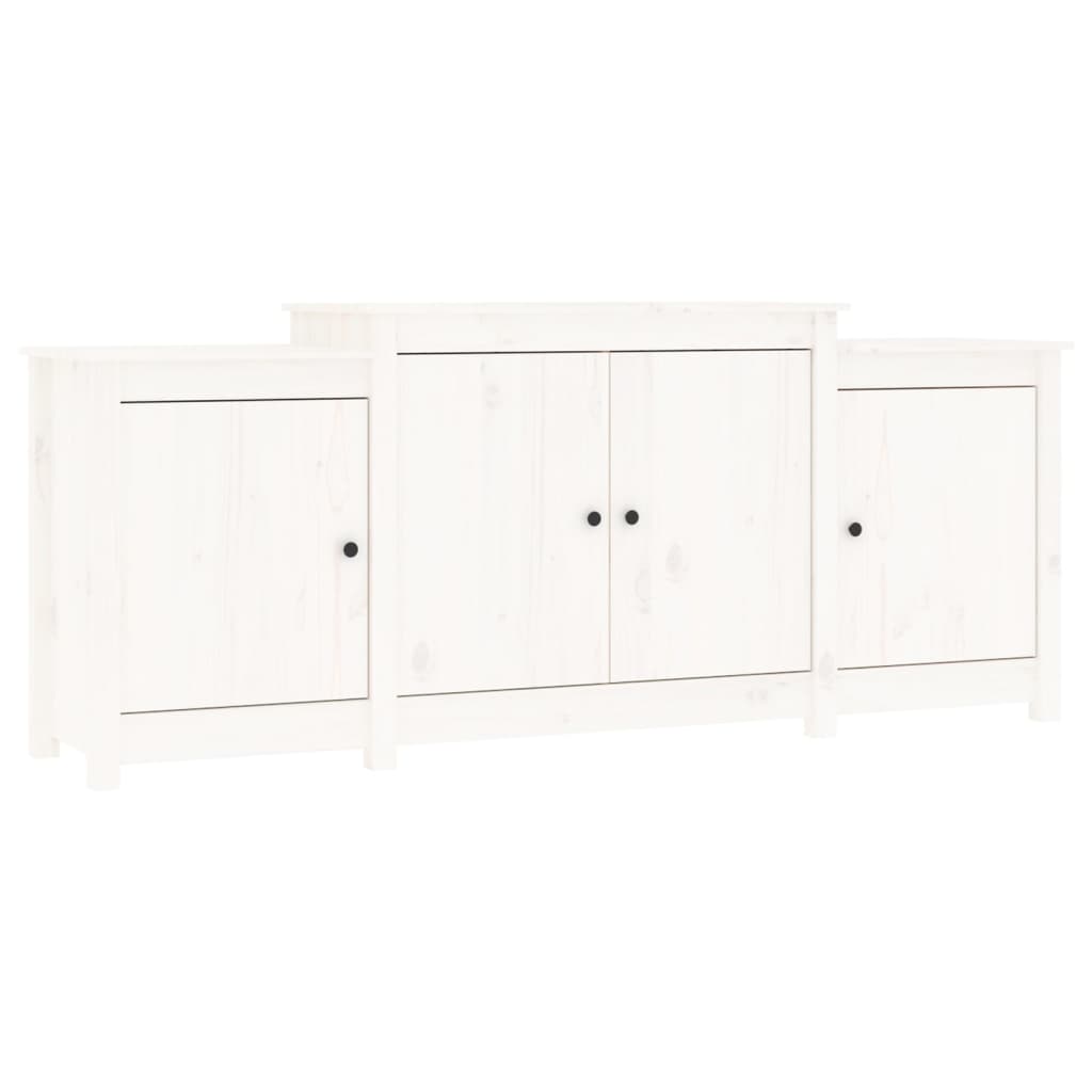 Credenza bianca 164x37x68 cm Legno di pino massiccio