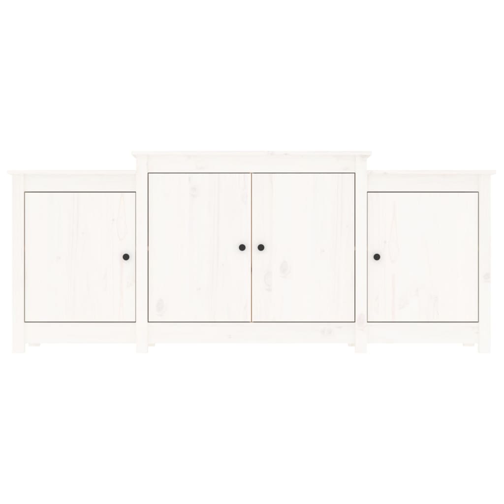 White buffet 164x37x68 cm solid pine wood