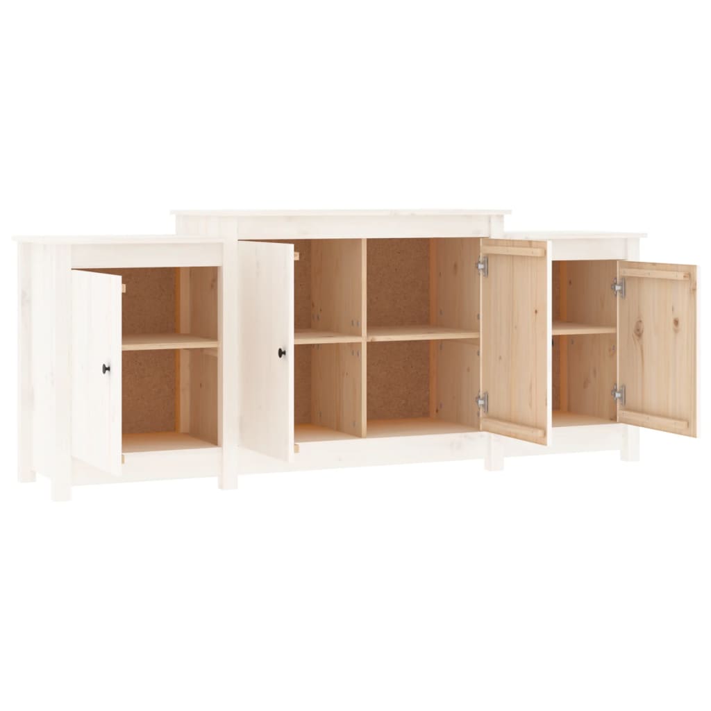 White buffet 164x37x68 cm solid pine wood