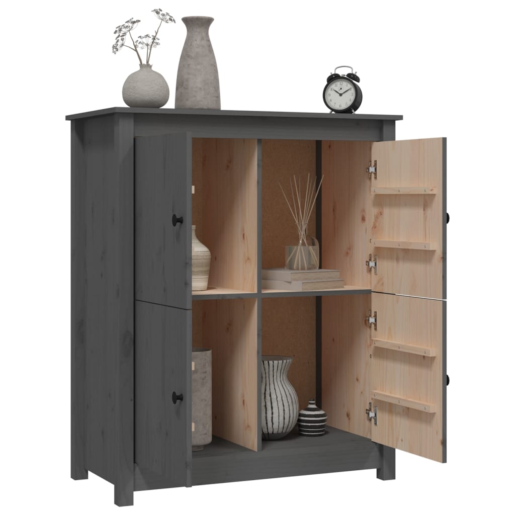 Gray buffet 83x41.5x100 cm Solid pine wood