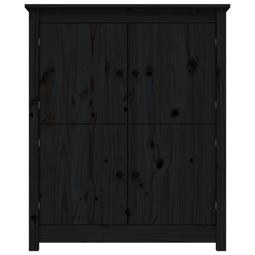 Black buffet 83x41.5x100 cm solid pine wood