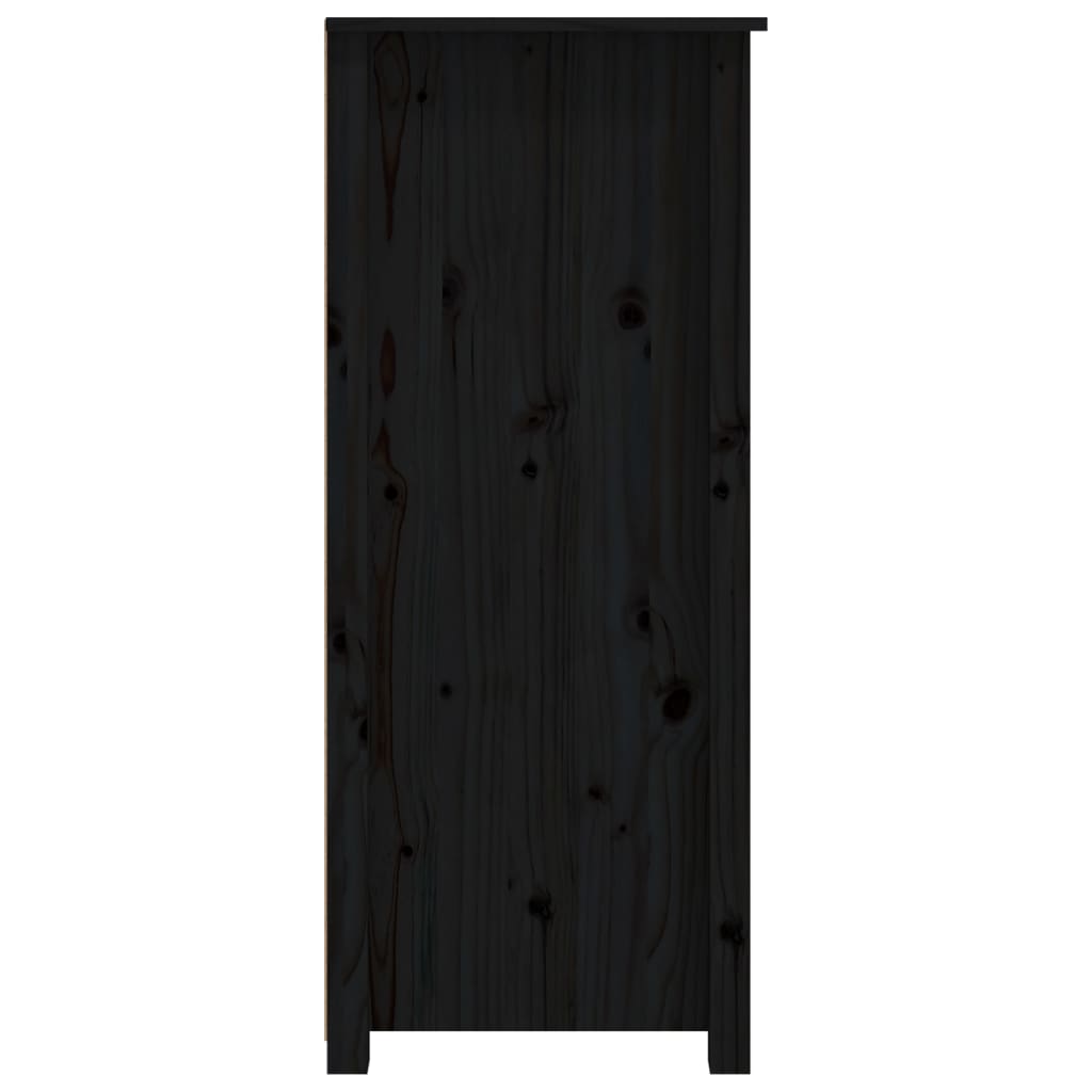 Credenza nera 83x41,5x100 cm Legno di pino massiccio