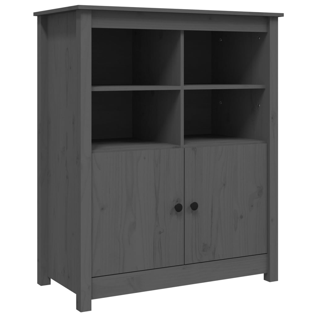 Buffet Gris 83x41,5x100 cm Bois massif de pin