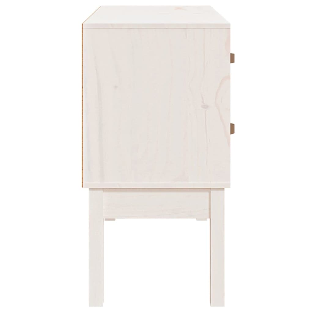 White console cabinet 90x40x78 cm Solid pine wood