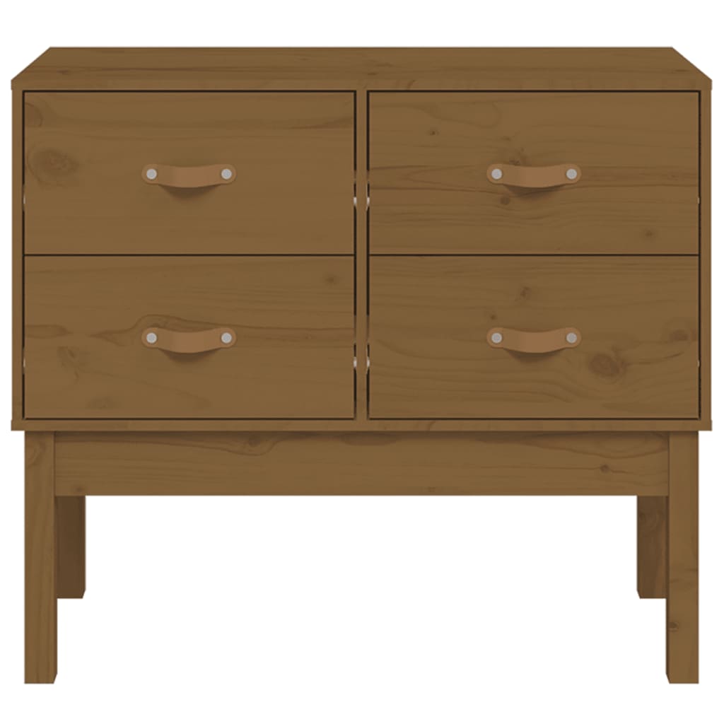 Honey brown console cabinet 90x40x78 cm solid pine wood