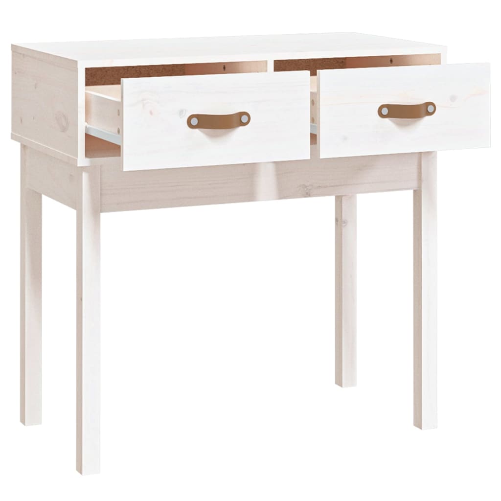 White console table 76.5x40x75 cm solid pine wood