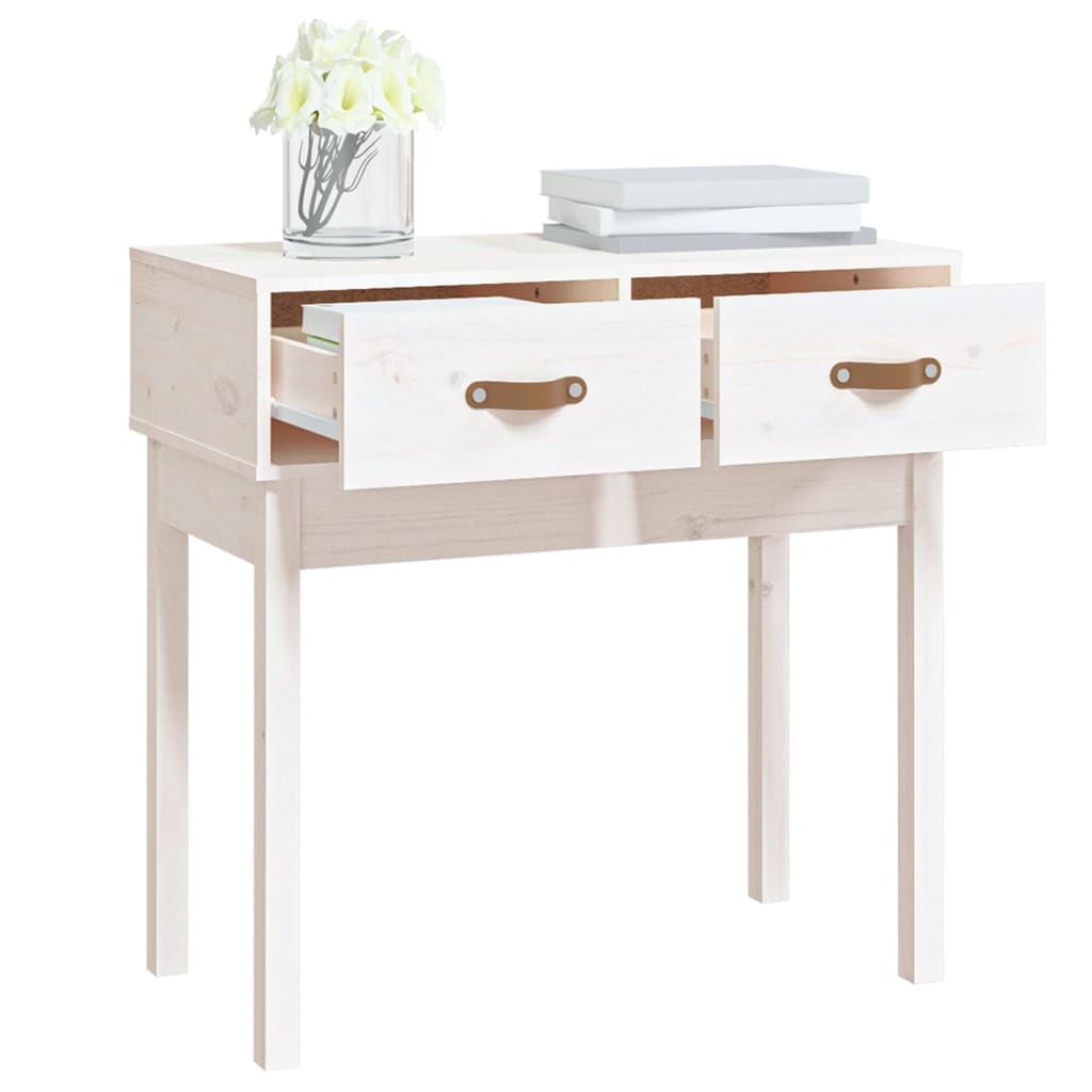 White console table 76.5x40x75 cm solid pine wood