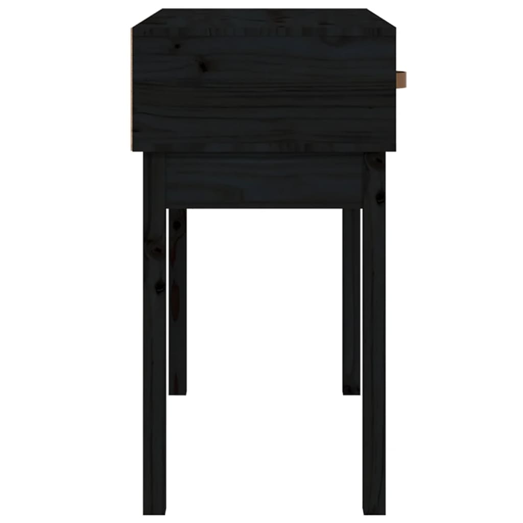 Black console table 76.5x40x75 cm solid pine wood