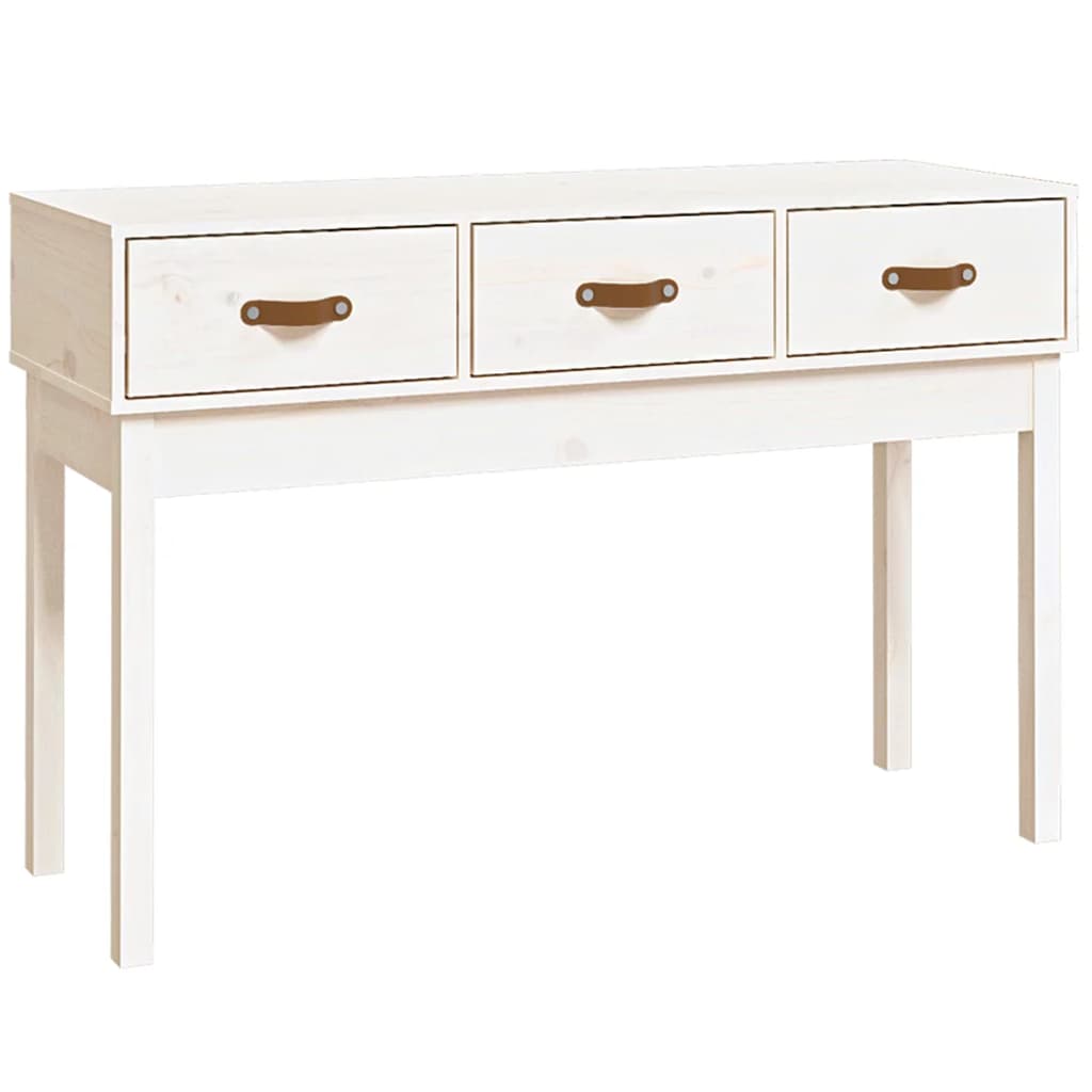 White console table 114x40x75 cm solid pine wood