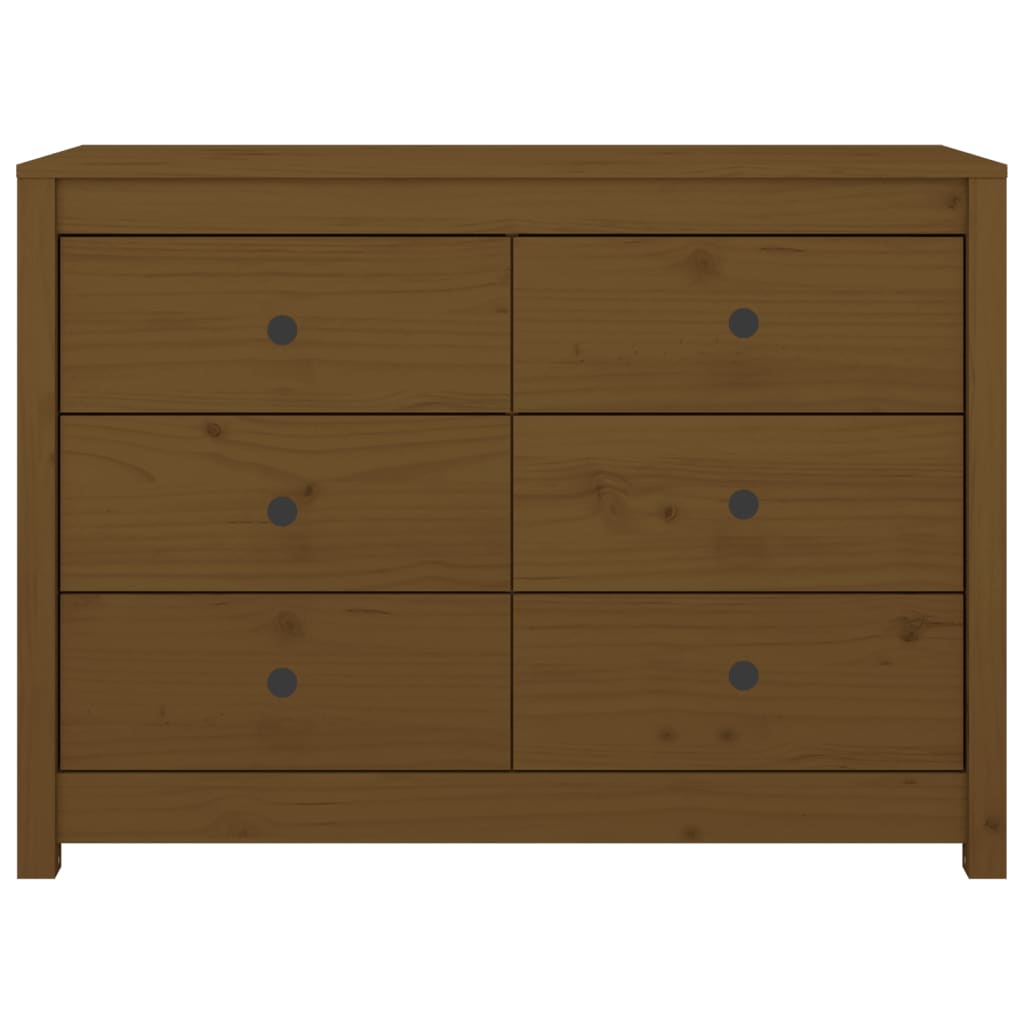 Honey brown side cabinet 100x40x72 cm solid pine wood