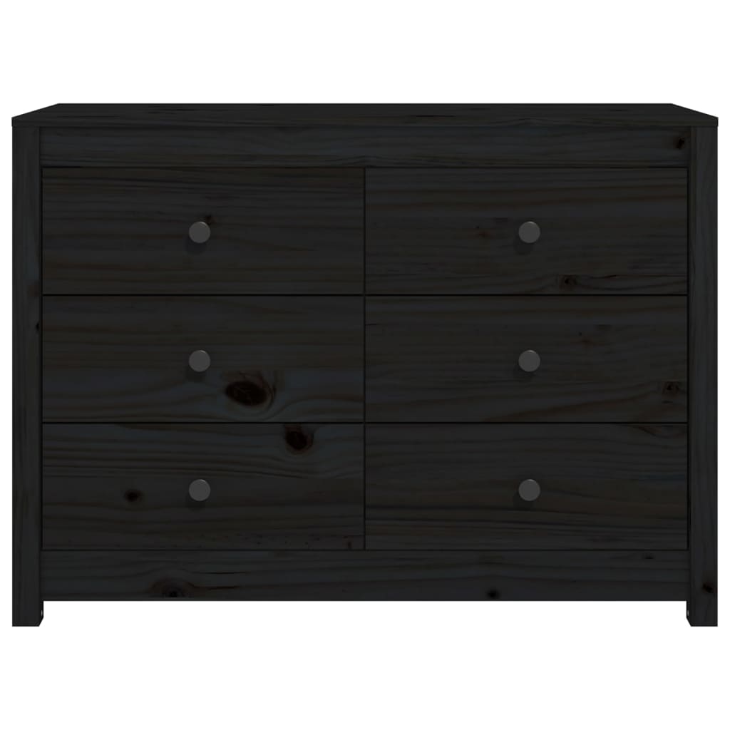 Black side cabinet 100x40x72 cm Solid pine wood