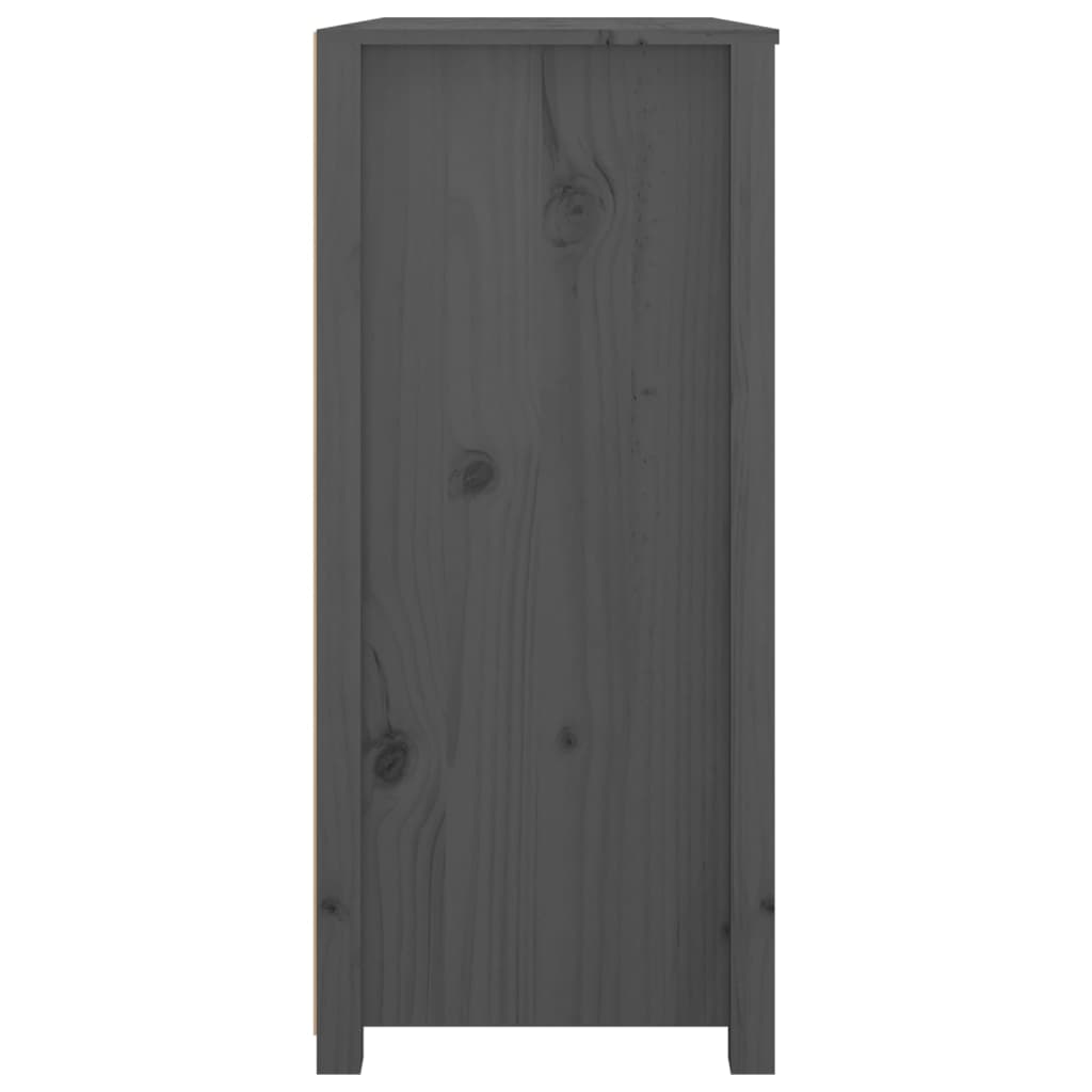 Gray side cabinet 100x40x90 cm Solid pine wood