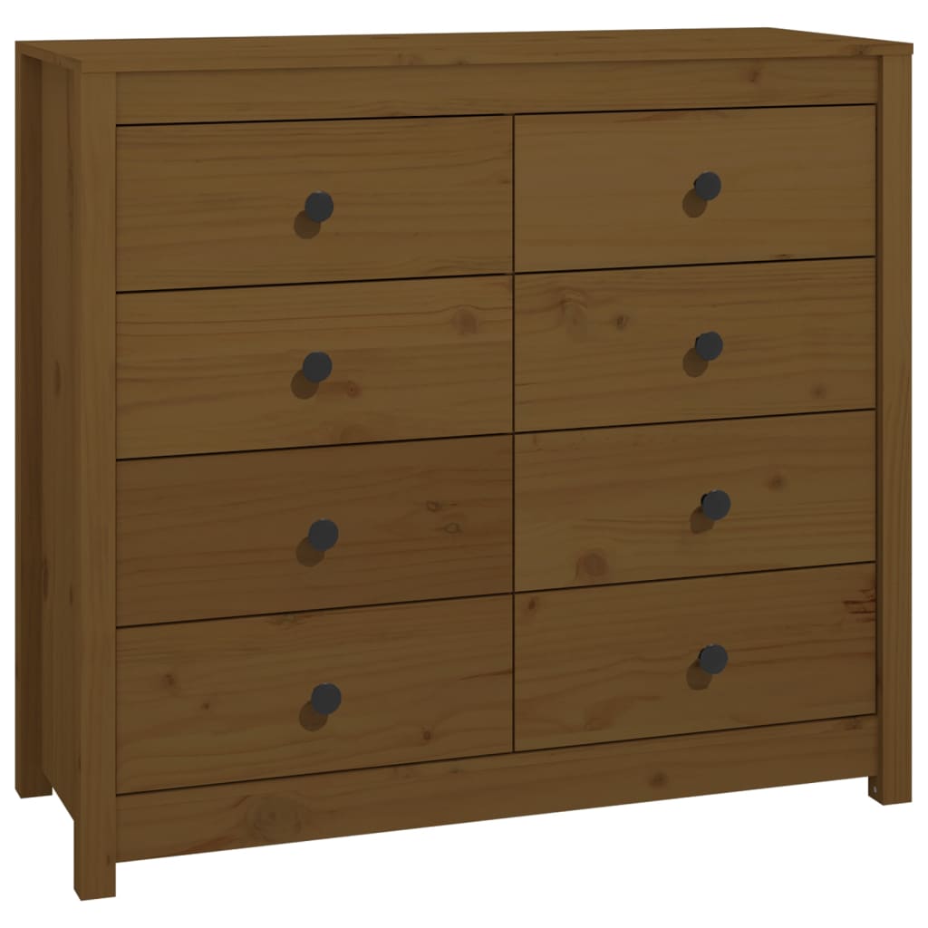 Honey brown side cabinet 100x40x90 cm solid pine wood