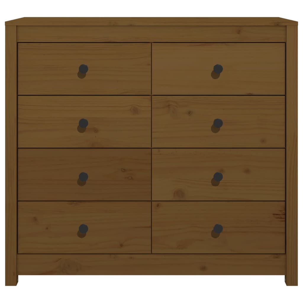 Honey brown side cabinet 100x40x90 cm solid pine wood