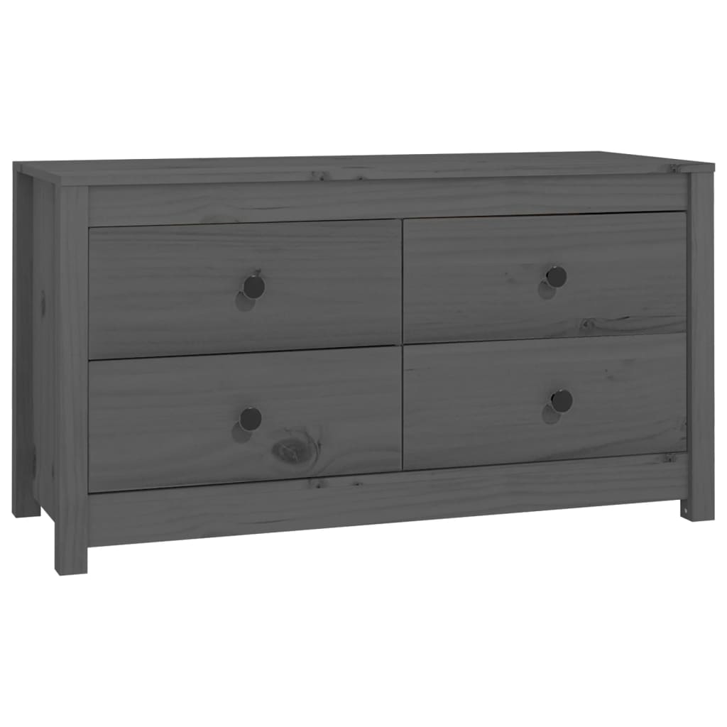 Gray side cabinet 100x40x54 cm Solid pine wood