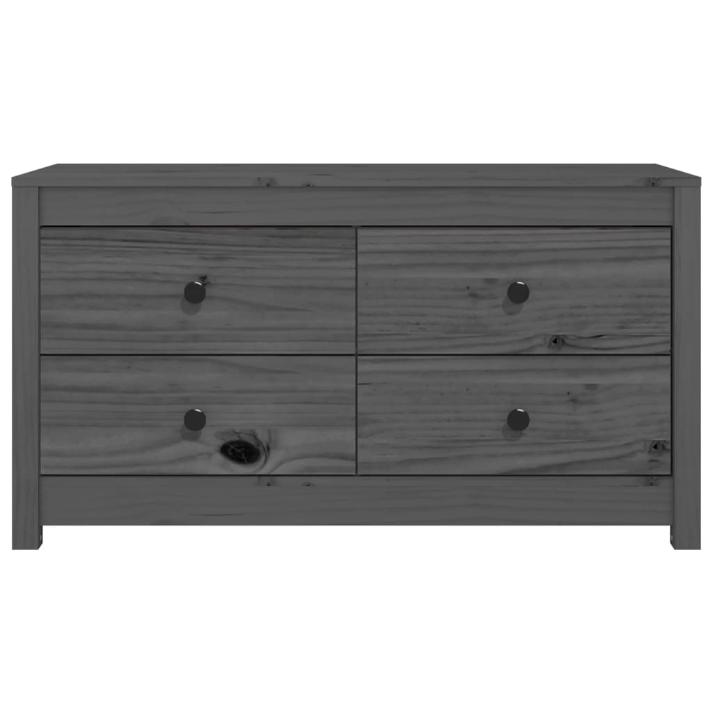 Gray side cabinet 100x40x54 cm Solid pine wood