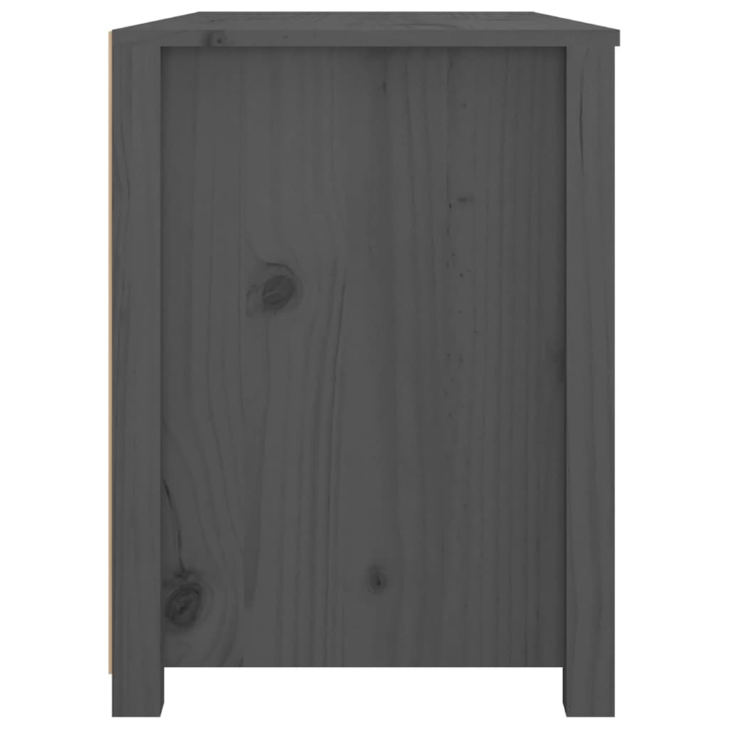 Gray side cabinet 100x40x54 cm Solid pine wood