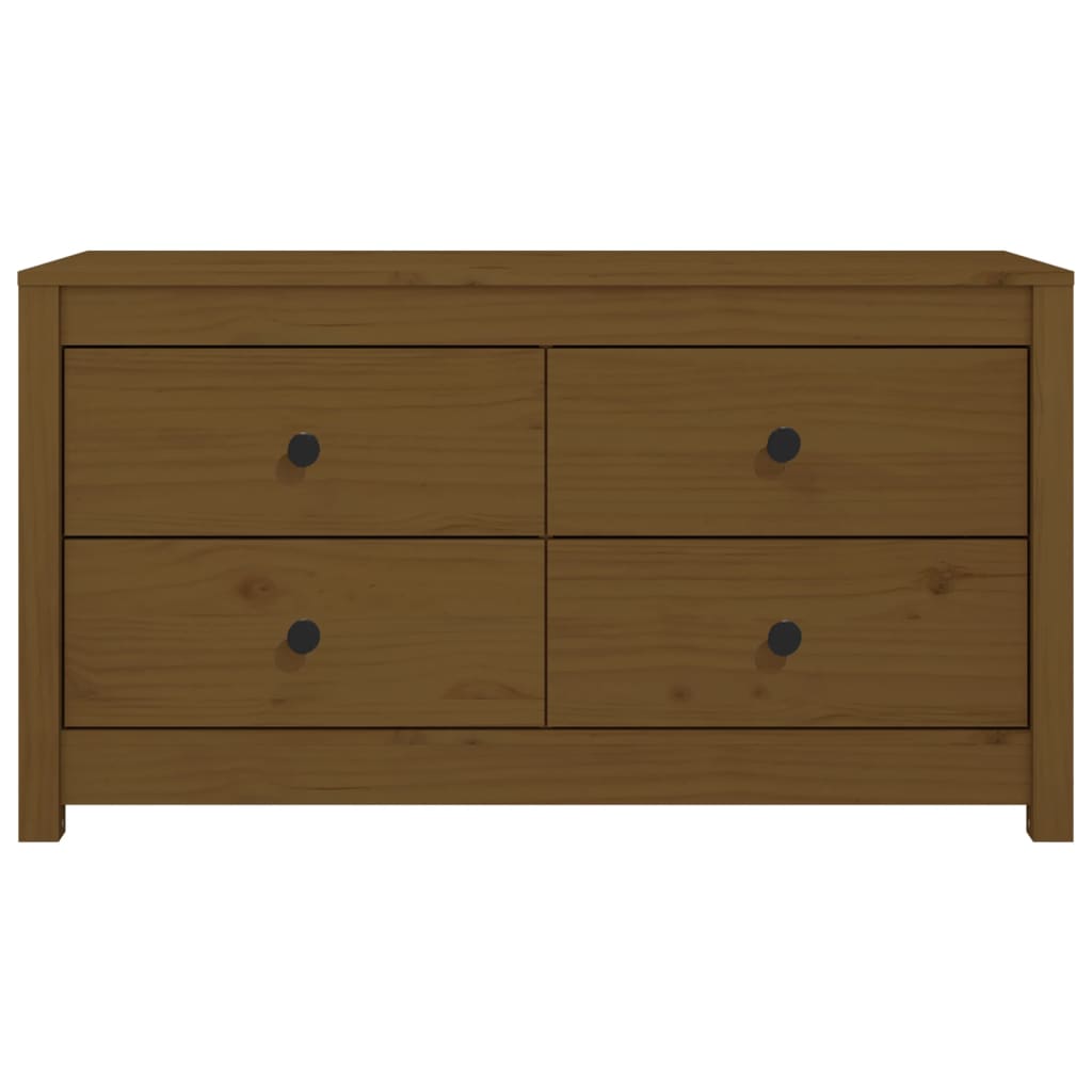 Honey brown side cabinet 100x40x54 cm solid pine wood