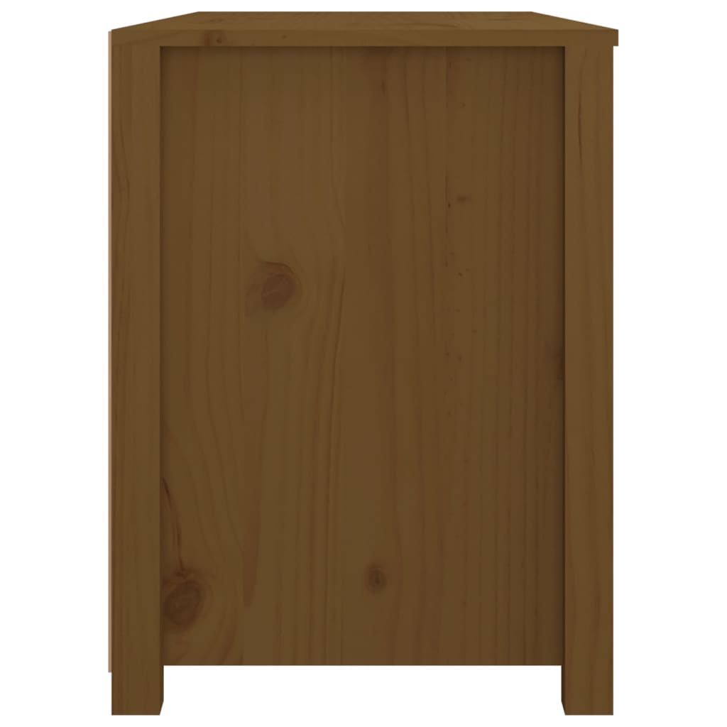 Armadietto laterale marrone miele 100x40x54 cm in legno massello di pino