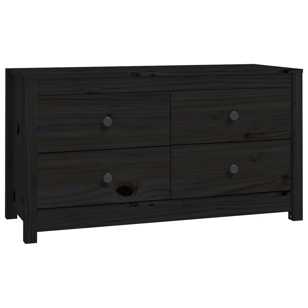 Black side cabinet 100x40x54 cm Solid pine wood