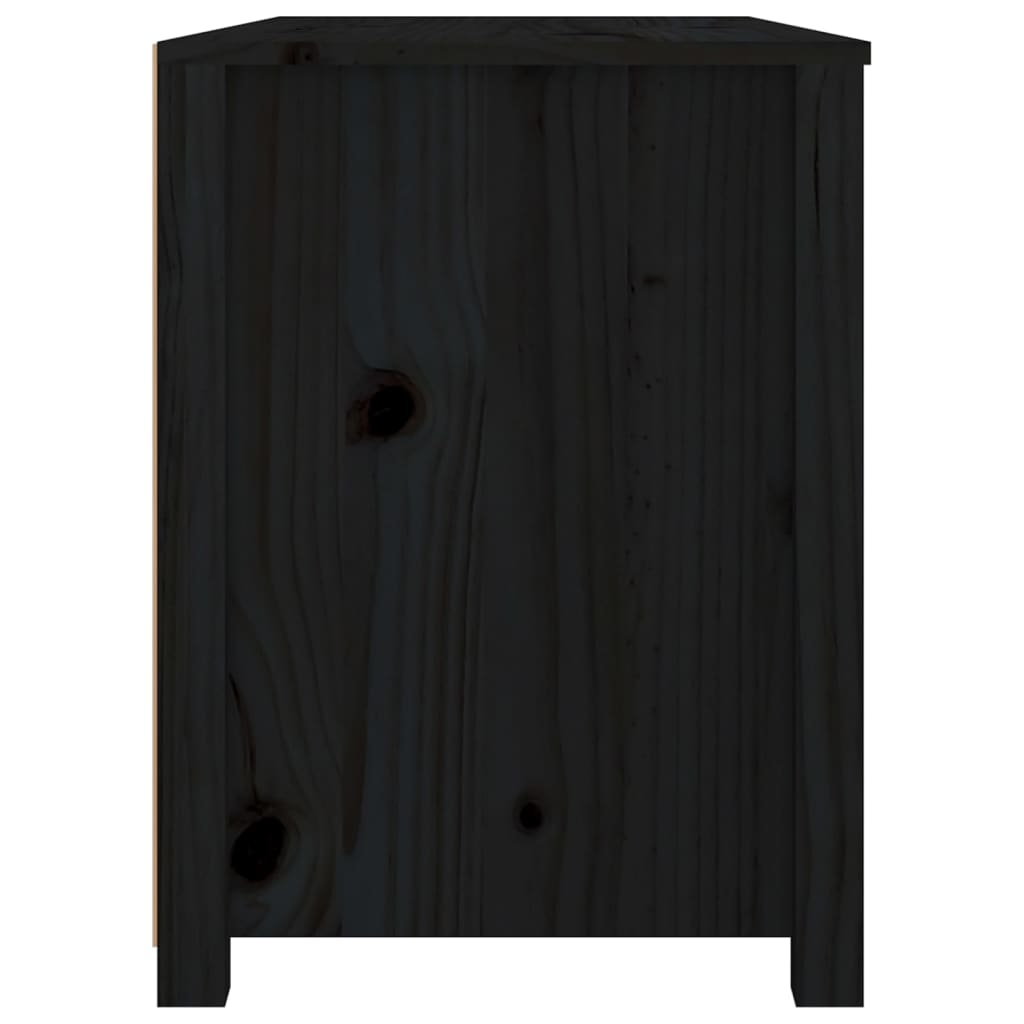 Armoire latérale Noir 100x40x54 cm Bois de pin massif