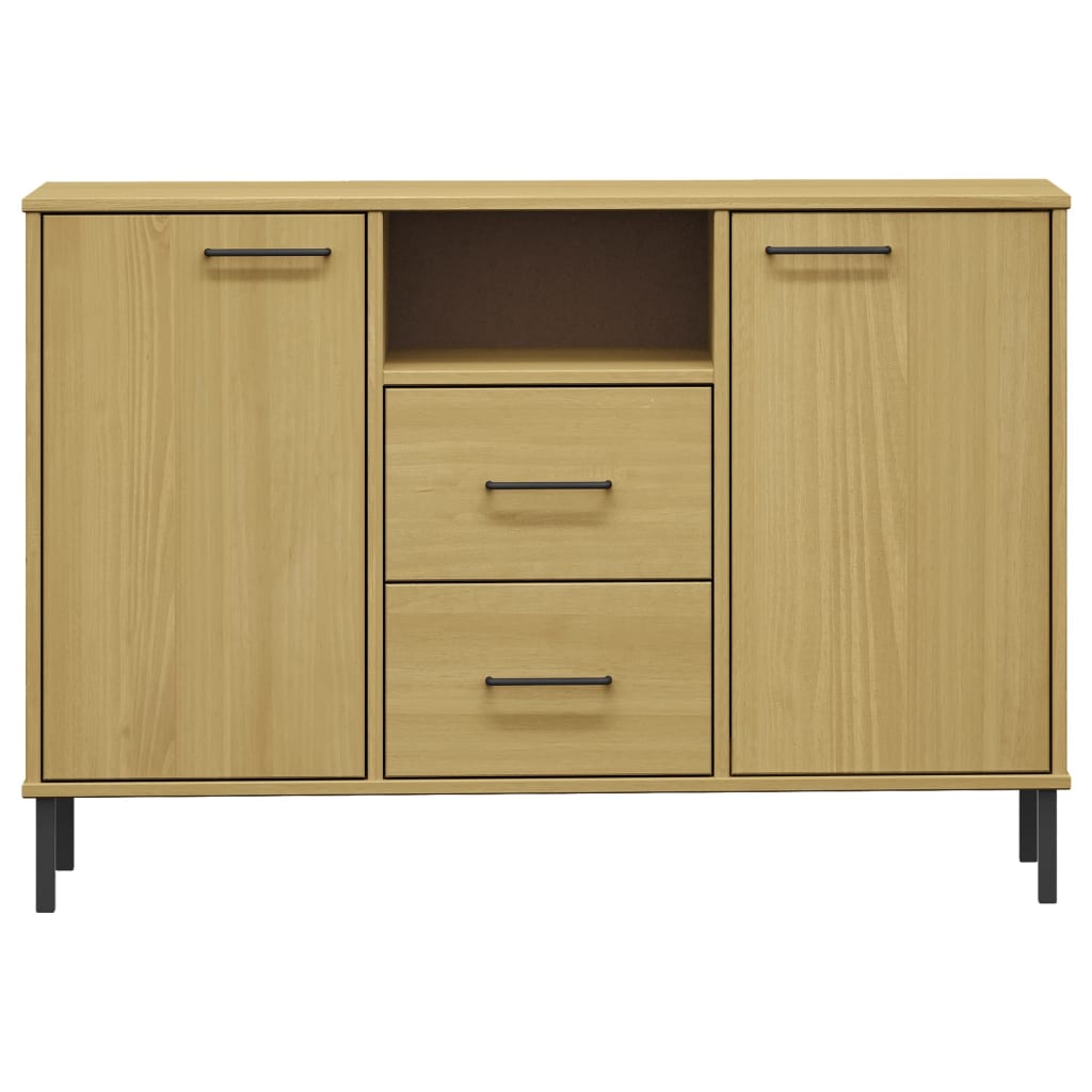 Buffet with brown metal feet 113x40x77 cm Solid wood Oslo