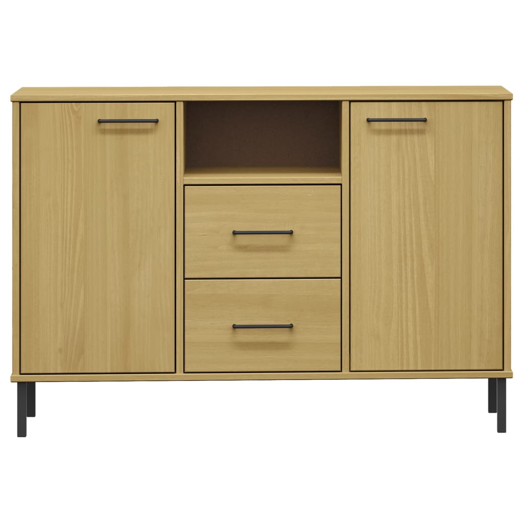 Buffet con piedi in metallo marrone 113x40x77 cm in legno massiccio