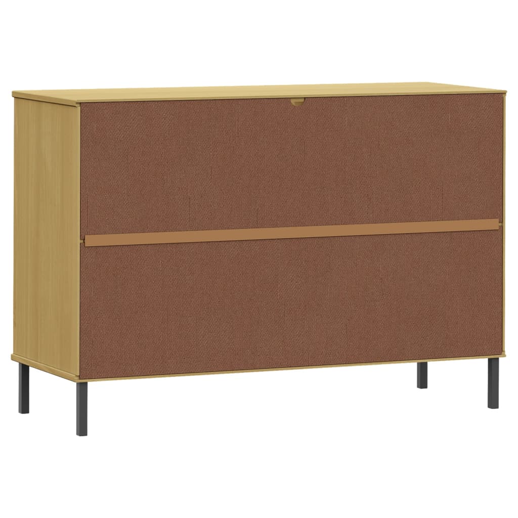 Buffet with brown metal feet 113x40x77 cm Solid wood Oslo