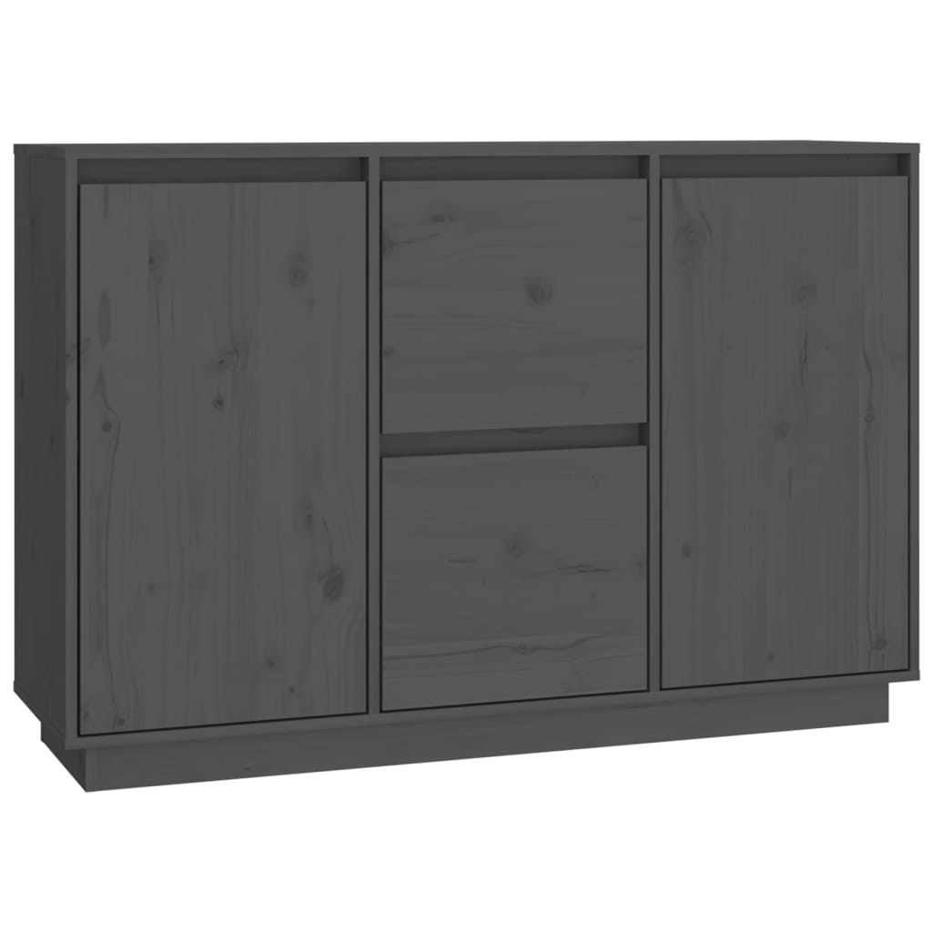 Buffet Gris 111x34x75 cm Bois massif de pin