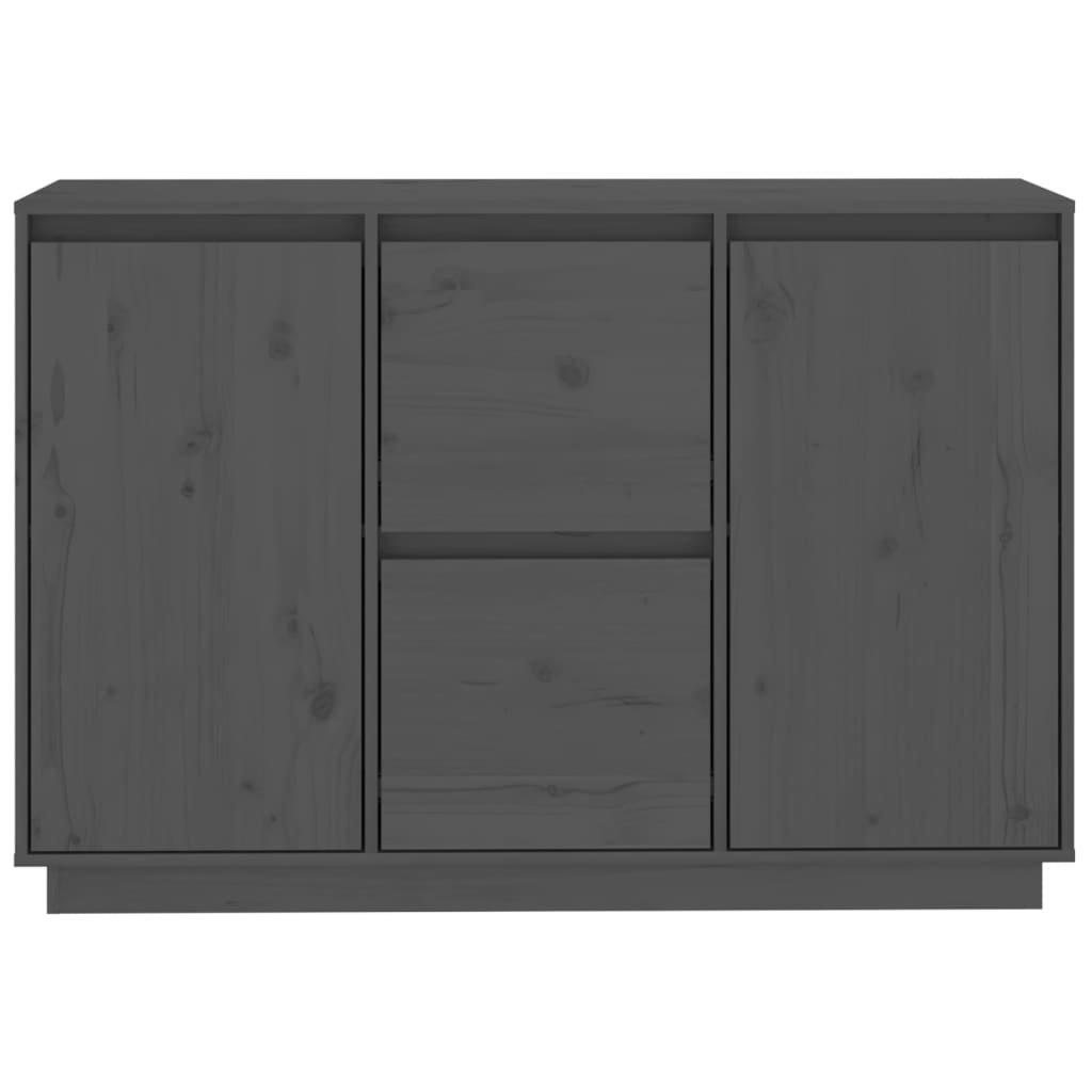 Buffet Gris 111x34x75 cm Bois massif de pin