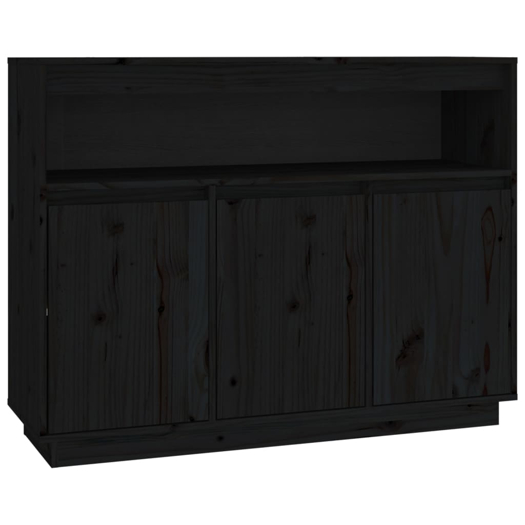 Black buffet 104.5x34x80 cm solid pine wood