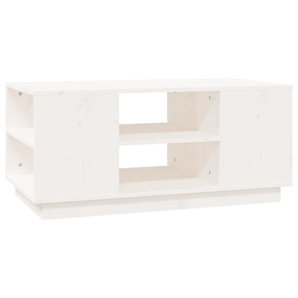 Tavolino bianco 90x49x40,5 cm Legno di pino massiccio