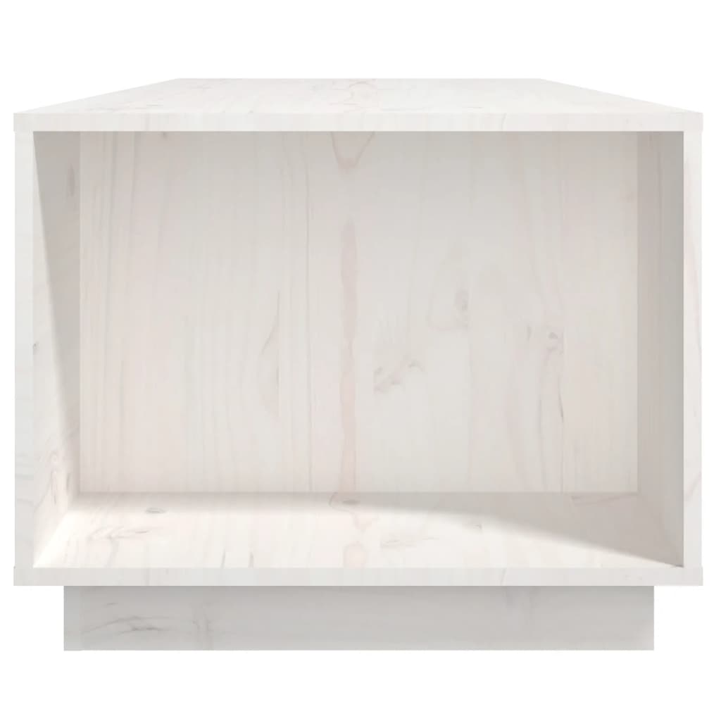 Tavolino bianco 110x50x40 cm Legno di pino massiccio