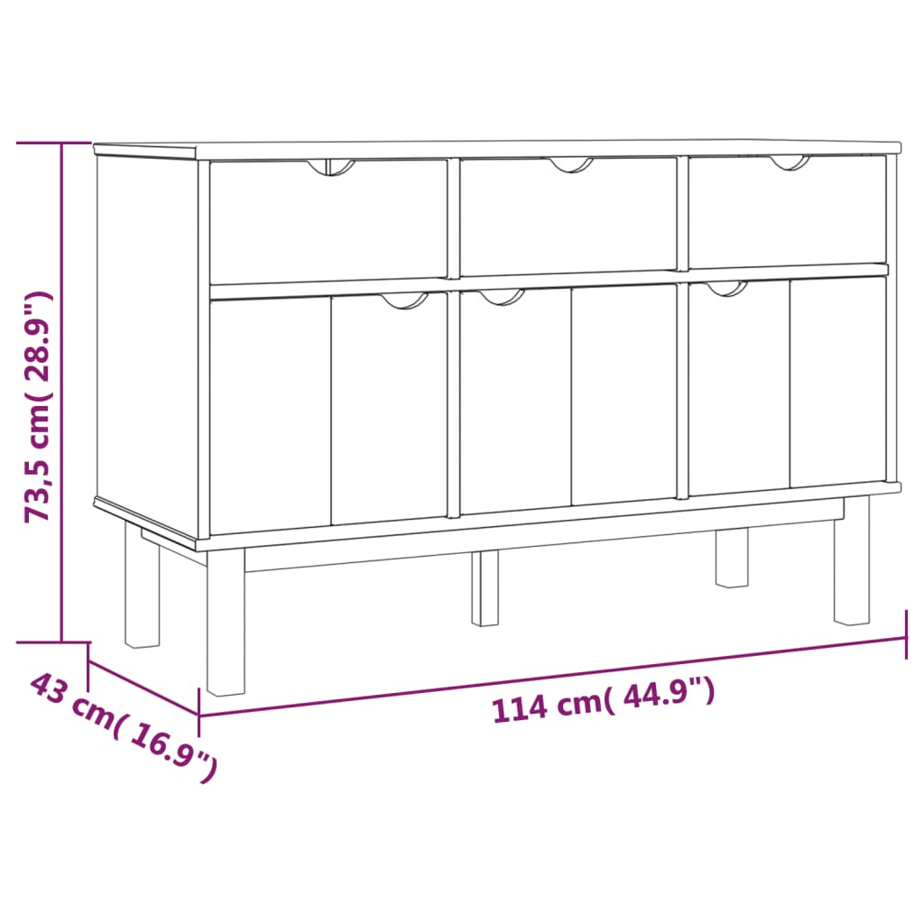 Otta buffet 114x43x73.5 cm solid pine wood