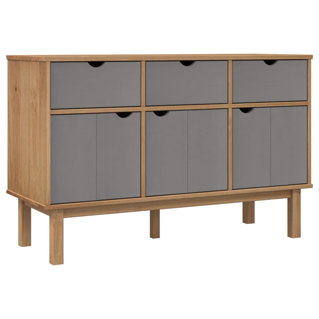 Otta brown and gray buffet 114x43x73.5 cm solid pine wood
