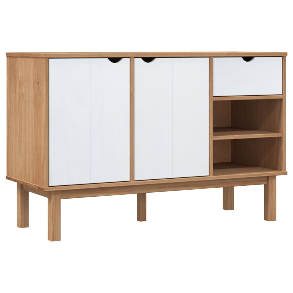 Buffet otta brown and white 114x43x73.5 cm solid pine wood