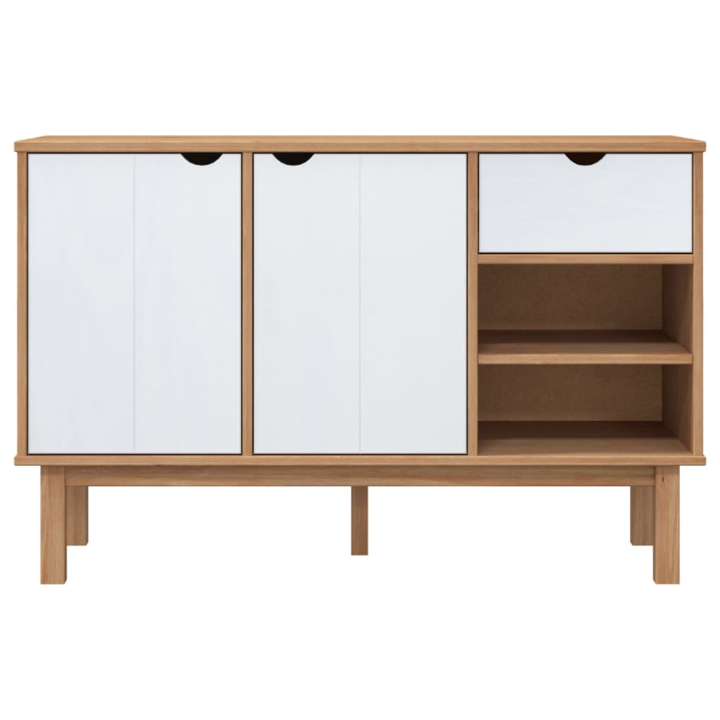 Buffet otta brown and white 114x43x73.5 cm solid pine wood