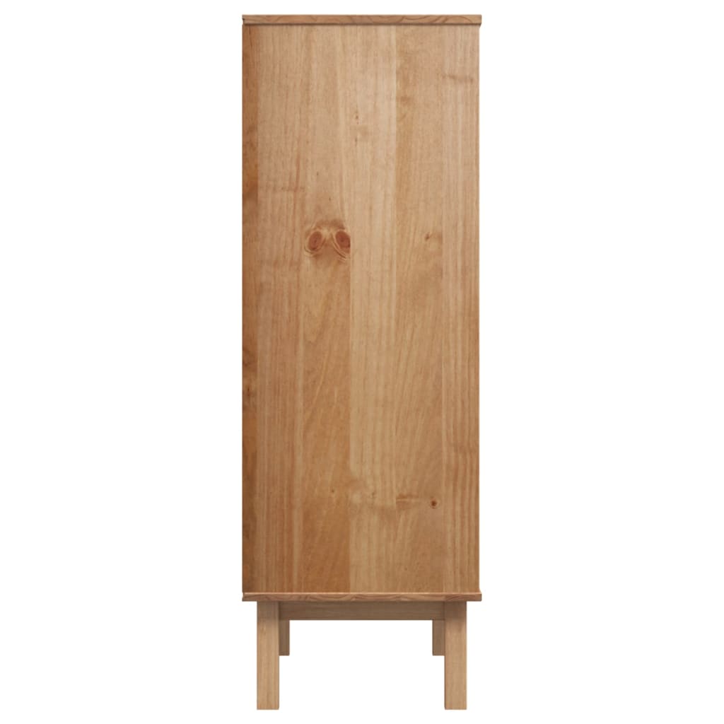 Buffet haut OTTA Marron et gris 85x43x125 cm Bois massif pin