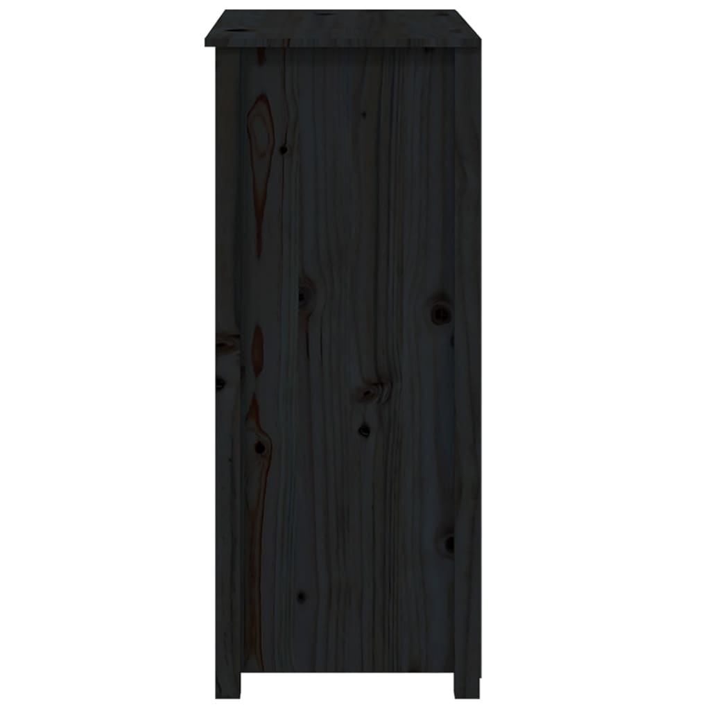 Black buffet 83x41.5x100 cm solid pine wood