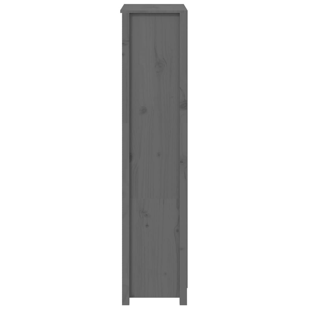 Buffet haut Gris 80x35x154 cm Bois massif de pin