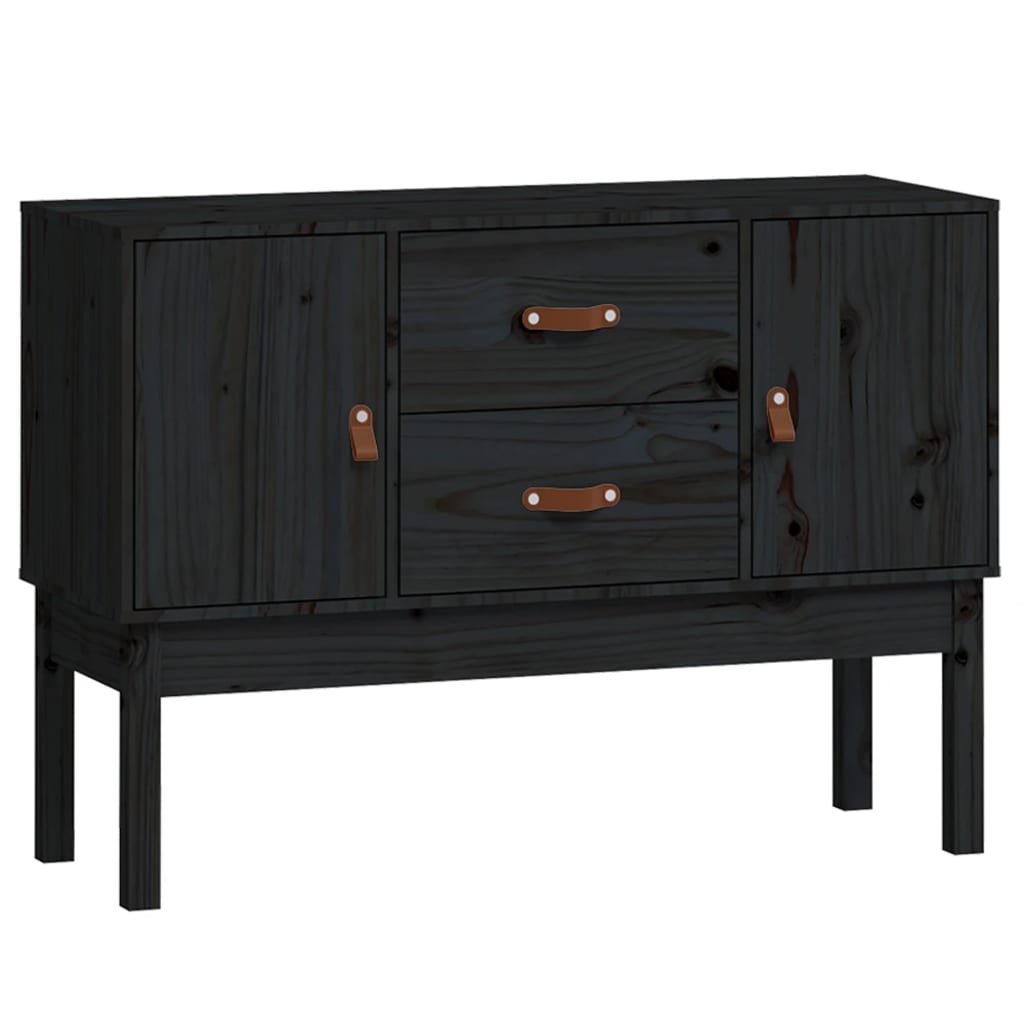 Schwarzes Buffet 110x40x78 cm Festkieferholz