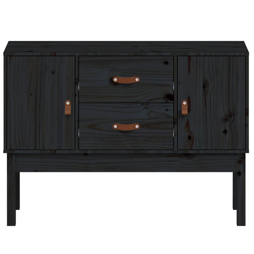 Black buffet 110x40x78 cm solid pine wood