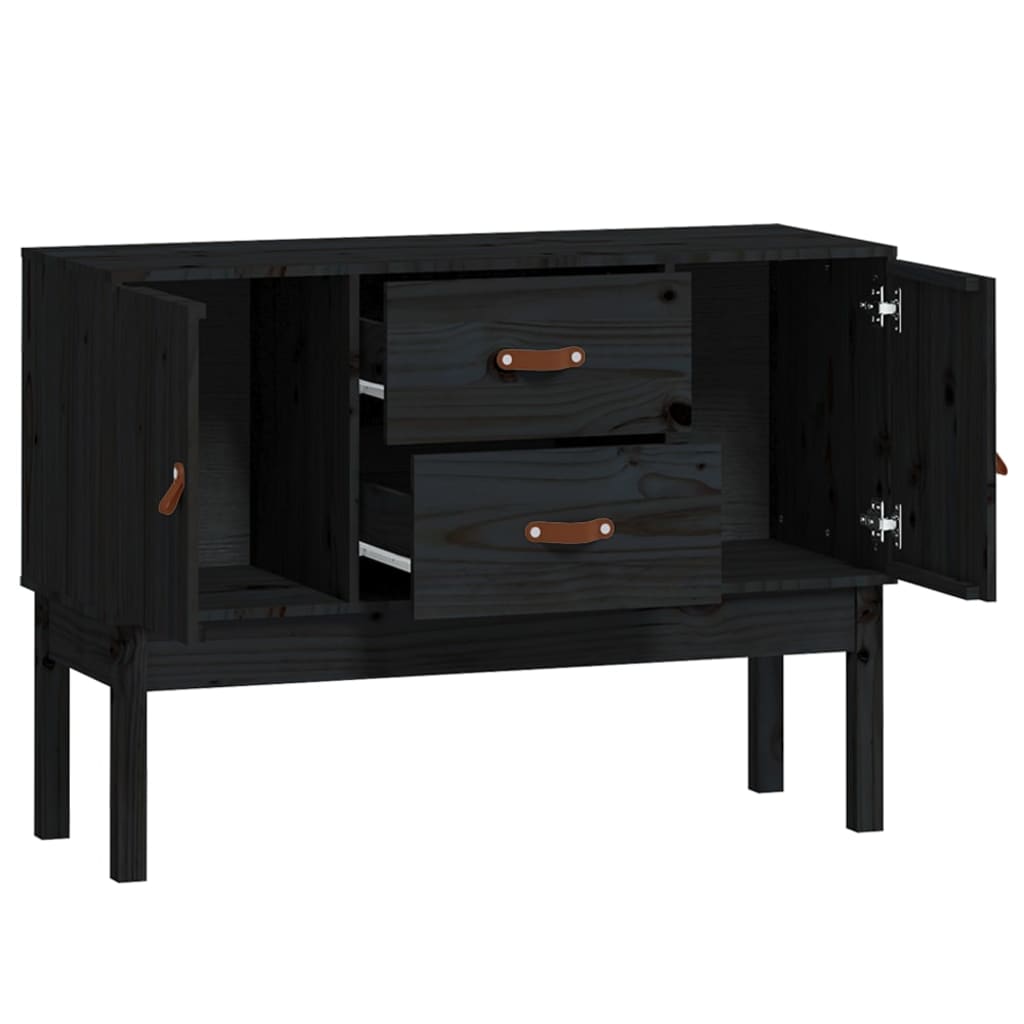 Schwarzes Buffet 110x40x78 cm Festkieferholz