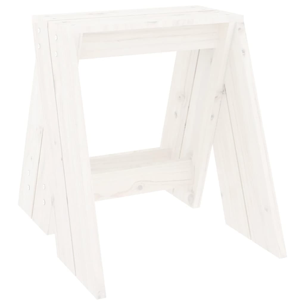 Set di 2 sgabelli in legno massello di pino bianco 40x40x45 cm
