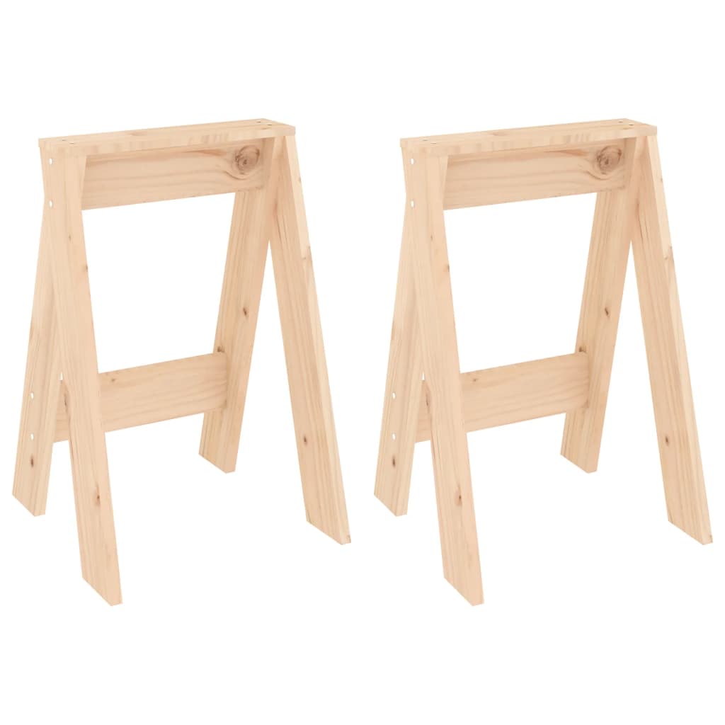 Set di 2 sgabelli in legno massello di pino 40x40x60 cm