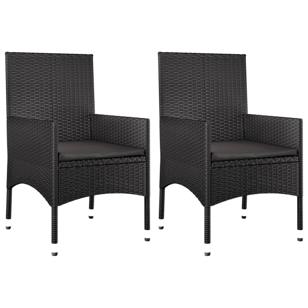 Salon de jardin 4 pcs avec coussins Noir Résine tressée